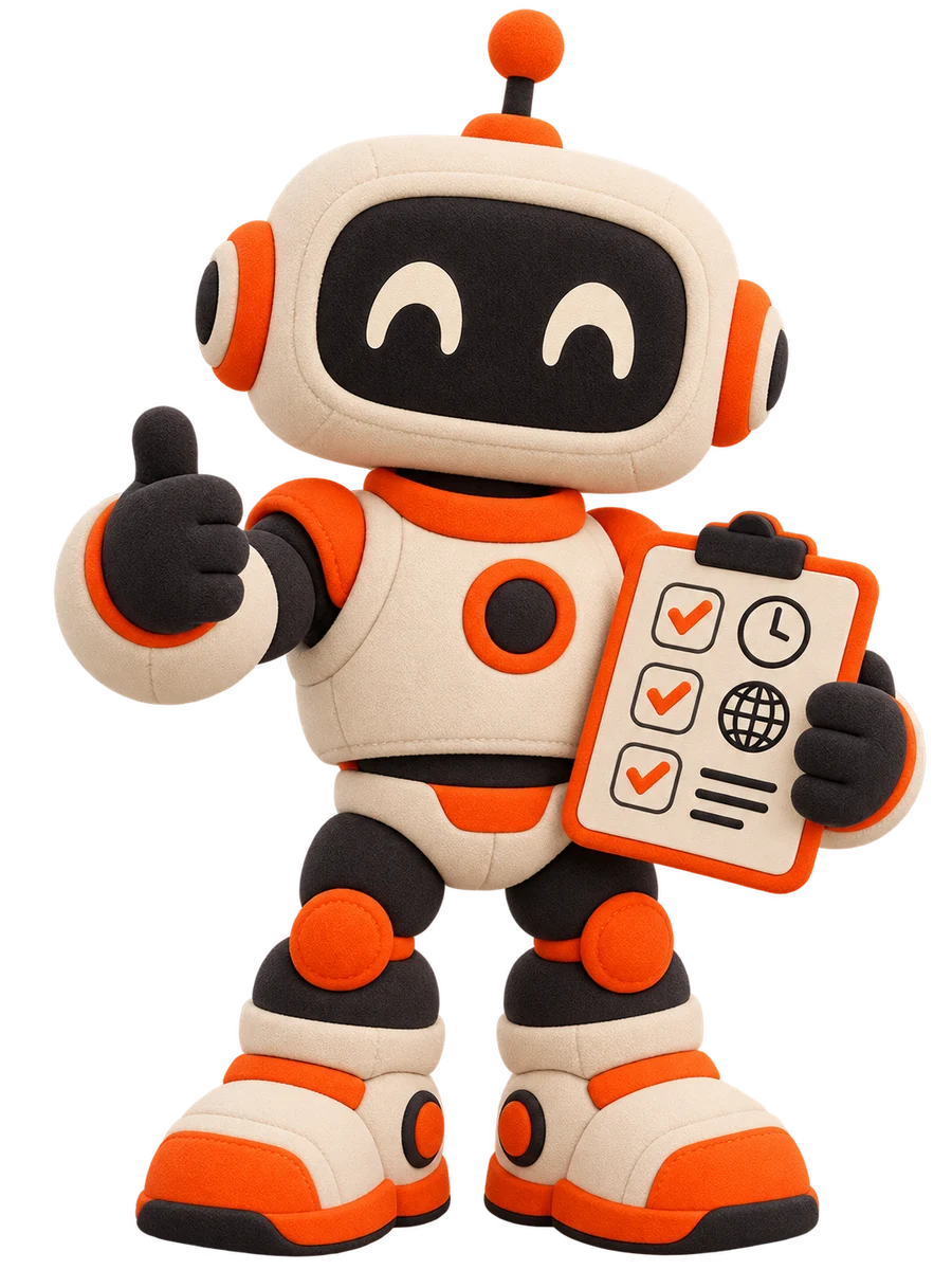 Uploaders robot inspector with a timing and geo checklist